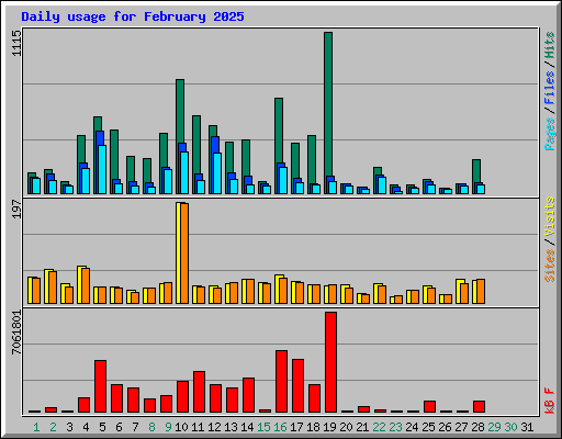 Daily usage for February 2025