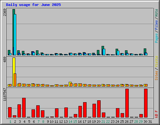 Daily usage for June 2025