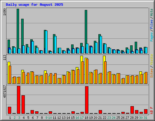 Daily usage for August 2025
