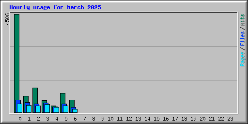 Hourly usage for March 2025