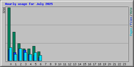 Hourly usage for July 2025