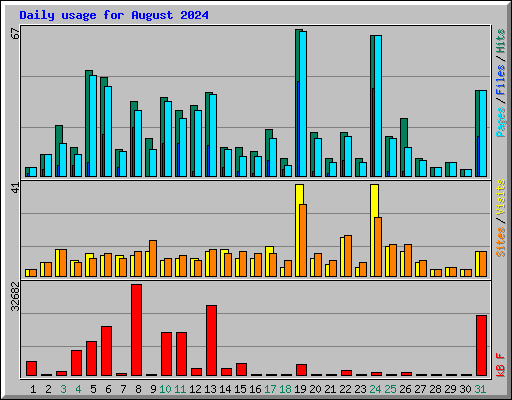 Daily usage for August 2024