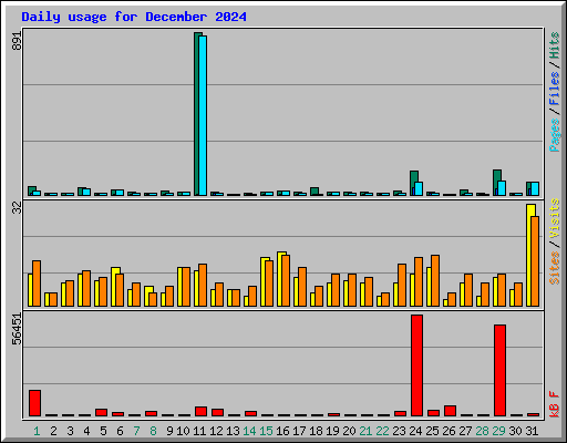 Daily usage for December 2024