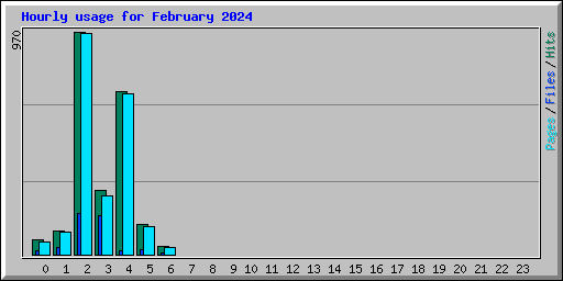 Hourly usage for February 2024