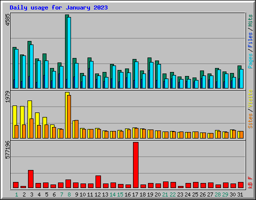 Daily usage for January 2023