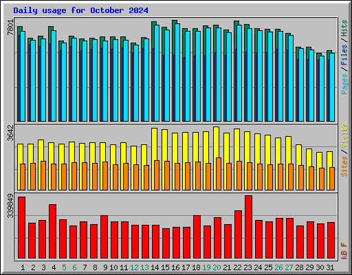 Daily usage for October 2024