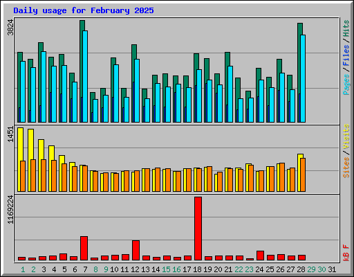 Daily usage for February 2025