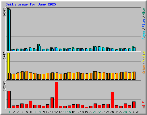 Daily usage for June 2025