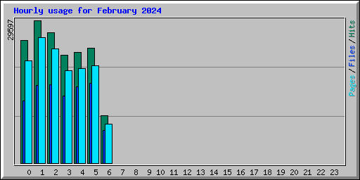 Hourly usage for February 2024