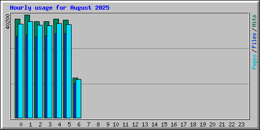 Hourly usage for August 2025