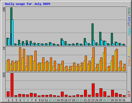 Daily usage for July 2025