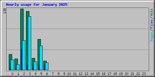 Hourly usage for January 2025