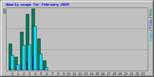 Hourly usage for February 2025