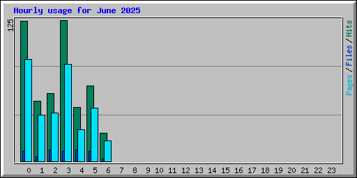 Hourly usage for June 2025