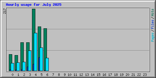 Hourly usage for July 2025