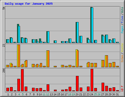 Daily usage for January 2025