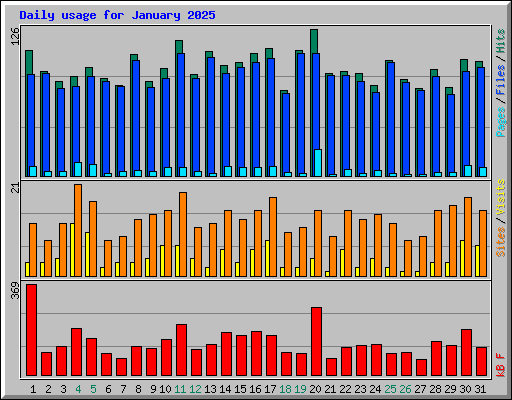 Daily usage for January 2025