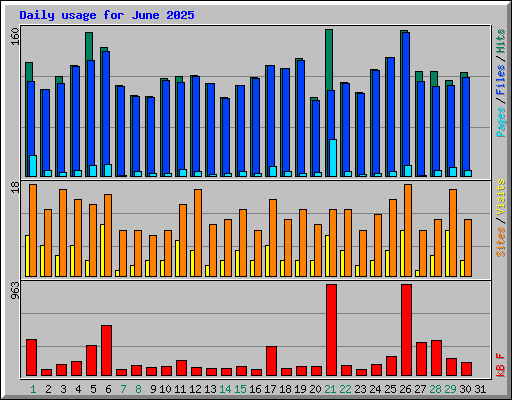 Daily usage for June 2025