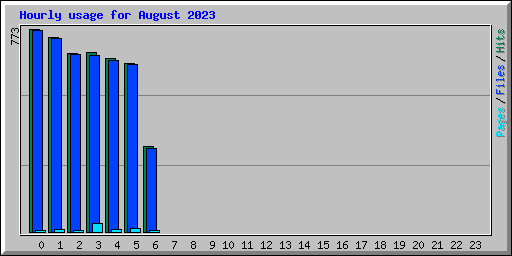 Hourly usage for August 2023