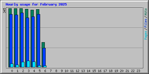 Hourly usage for February 2025