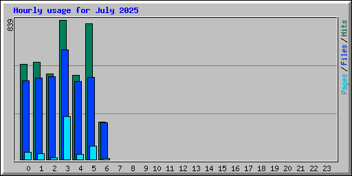 Hourly usage for July 2025