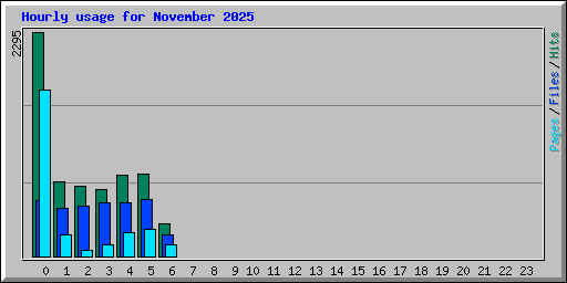 Hourly usage for November 2025