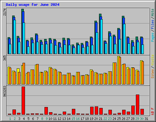 Daily usage for June 2024