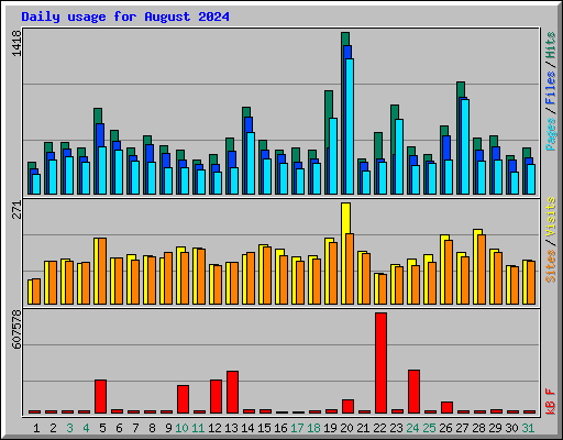 Daily usage for August 2024