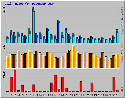 Daily usage for December 2024