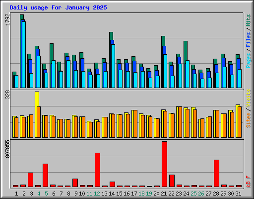 Daily usage for January 2025
