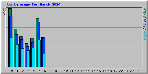Hourly usage for March 2024