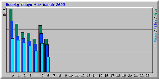 Hourly usage for March 2025