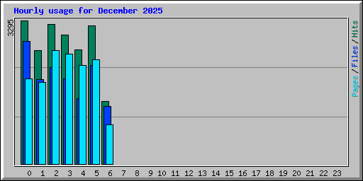 Hourly usage for December 2025
