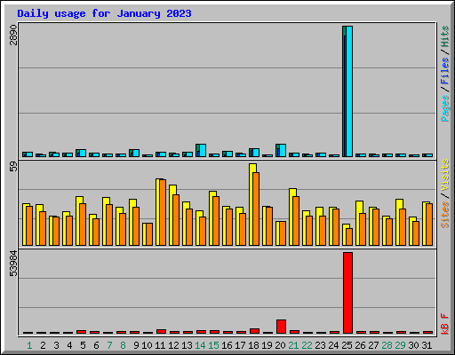 Daily usage for January 2023