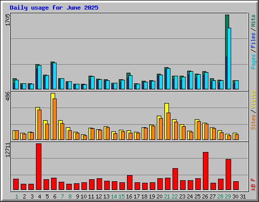 Daily usage for June 2025