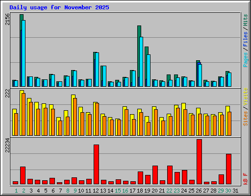 Daily usage for November 2025