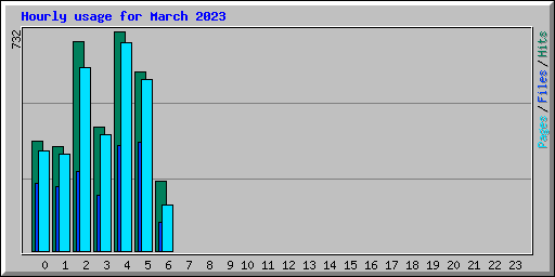 Hourly usage for March 2023