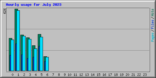 Hourly usage for July 2023