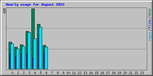 Hourly usage for August 2023