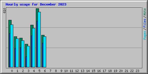 Hourly usage for December 2023