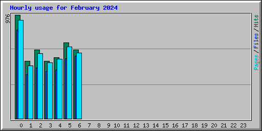 Hourly usage for February 2024