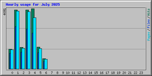 Hourly usage for July 2025