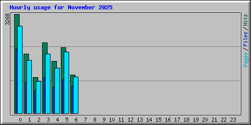 Hourly usage for November 2025
