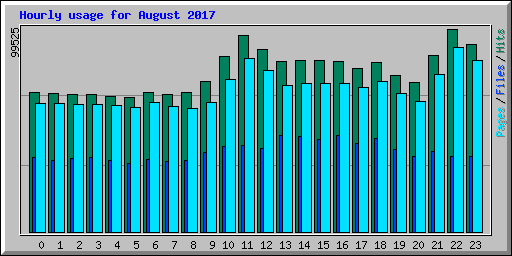 Hourly usage for August 2017