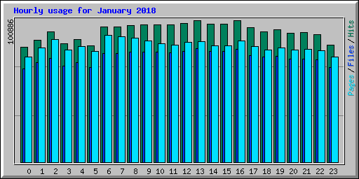 Hourly usage for January 2018