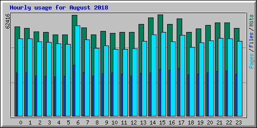 Hourly usage for August 2018