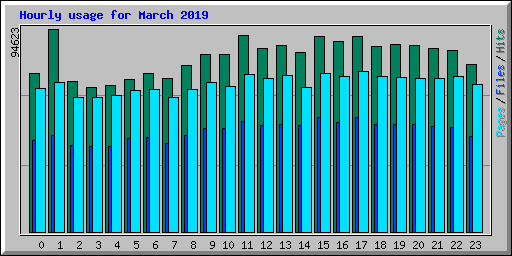Hourly usage for March 2019