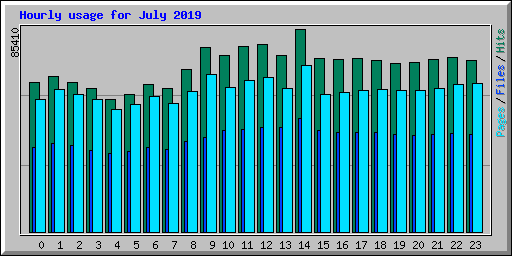 Hourly usage for July 2019