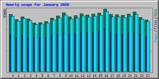 Hourly usage for January 2020