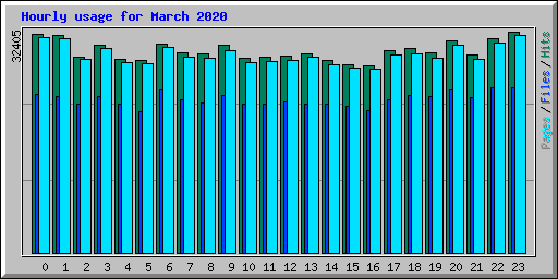 Hourly usage for March 2020